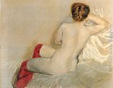Nudo con le Calze Rosse by Giuseppe de Nittis